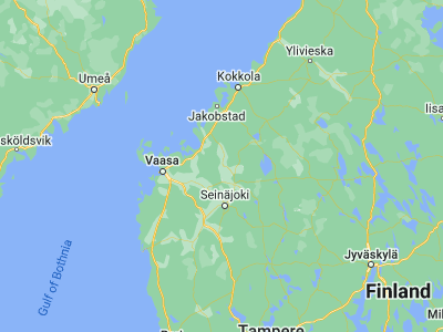 Map showing location of Ylihärmä (63.15, 22.78333)