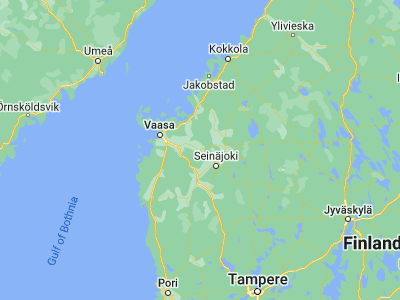 Map showing location of Ylistaro (62.95, 22.51667)