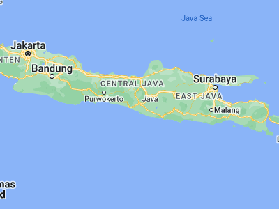 Map showing location of Yogyakarta (-7.78278, 110.36083)