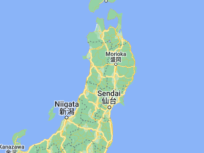 Map showing location of Yokote (39.3, 140.56667)