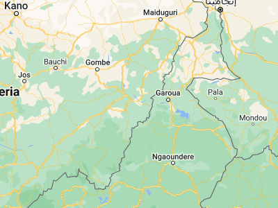 Map showing location of Yola (9.2, 12.48333)