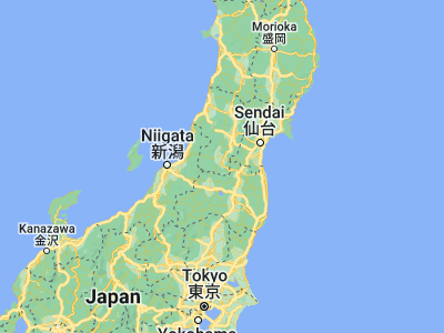 Map showing location of Yonezawa (37.91667, 140.11667)