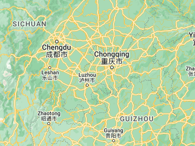 Map showing location of Yongchuan (29.35139, 105.89472)