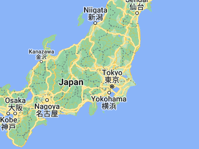 Map showing location of Yorii (36.11667, 139.2)
