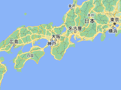 Map showing location of Yoshino-chō (34.39611, 135.85768)