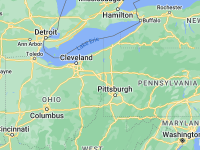 Map showing location of Youngstown (41.09978, -80.64952)