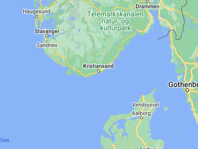 Map showing location of Ytre Skålevik (58.08333, 8.01667)