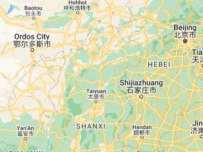 Map showing location of Yuanping (38.71528, 112.7575)