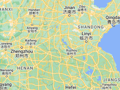 Map showing location of Yucheng (34.92889, 116.46528)