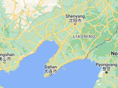 Map showing location of Yuejin (40.67339, 122.25688)