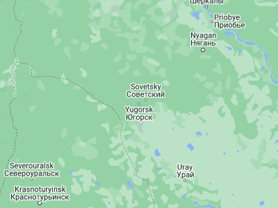 Map showing location of Yugorsk (61.31226, 63.33068)