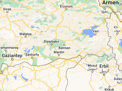 Map showing location of Yukarısalat (37.84, 40.89417)