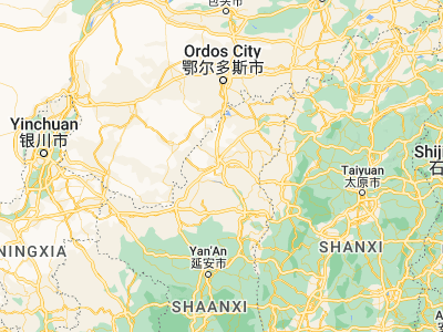 Map showing location of Yulin (38.29056, 109.74944)