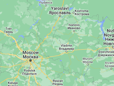 Map showing location of Yur’yev-Pol’skiy (56.50339, 39.67911)