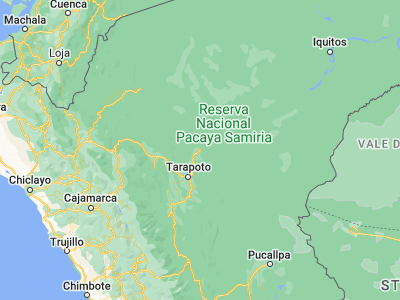 Map showing location of Yurimaguas (-5.9, -76.08333)