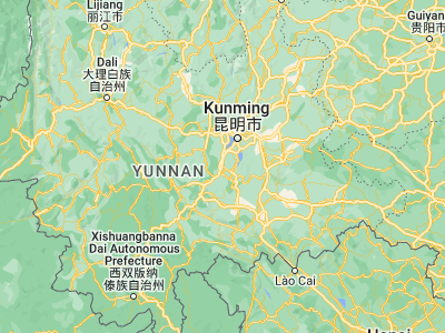 Map showing location of Yuxi (24.355, 102.54222)