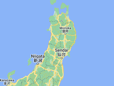 Map showing location of Yuzawa (39.16667, 140.5)