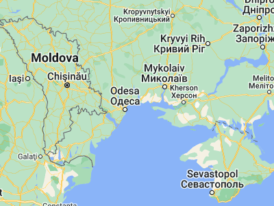 Map showing location of Yuzhne (46.62211, 31.10131)
