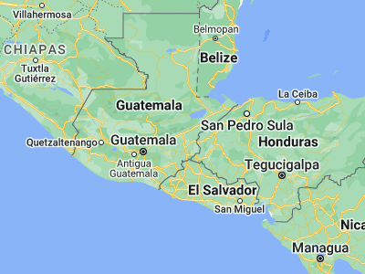 Map showing location of Zacapa (14.96667, -89.53333)