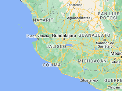 Map showing location of Zacoalco de Torres (20.22816, -103.5687)