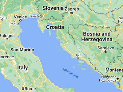 Map showing location of Zadar (44.11972, 15.24222)