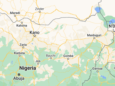 Map showing location of Zadawa (11.4496, 10.3672)