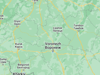 Map showing location of Zadonsk (52.3904, 38.9261)
