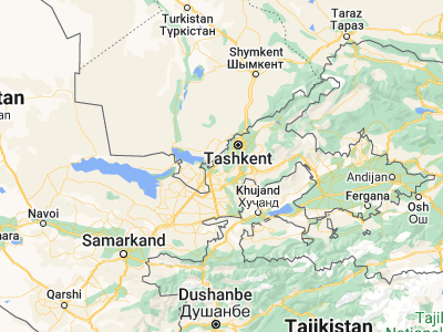 Map showing location of Zafar (40.98333, 68.9)