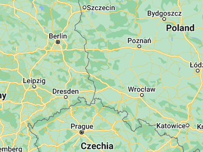 Map showing location of Żagań (51.61759, 15.31486)