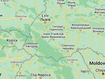 Map showing location of Zahvizdya (48.91836, 24.65275)