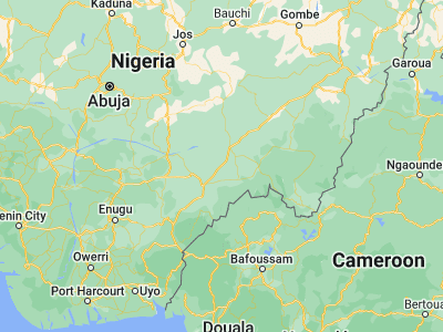 Map showing location of Zaki Biam (7.51667, 9.61667)
