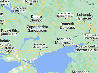 Map showing location of Zaliznychne (47.65238, 36.16524)
