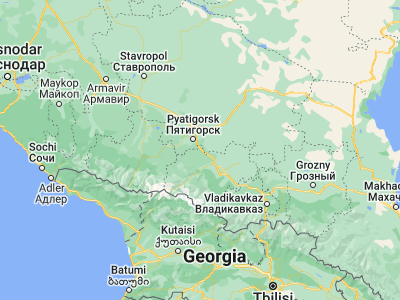 Map showing location of Zalukokoazhe (43.90389, 43.21556)