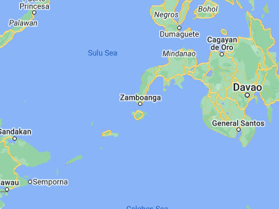 Map showing location of Zamboanga (6.91028, 122.07389)
