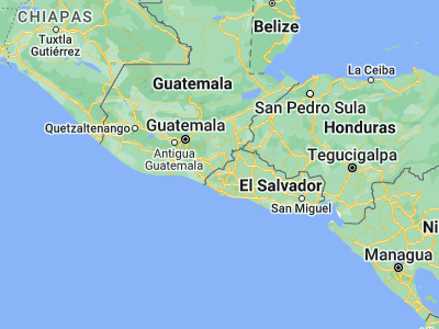 Map showing location of Zapotitlán (14.13333, -89.83333)