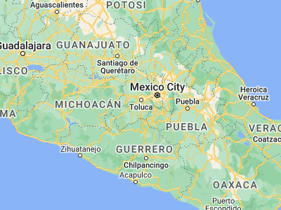 Map showing location of Zaragoza de Guadalupe (19.14583, -99.64722)