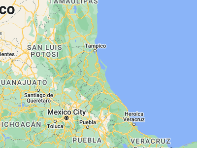 Map showing location of Zaragoza (21.28333, -97.71667)