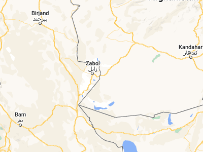 Map showing location of Zaranj (30.96667, 61.88333)