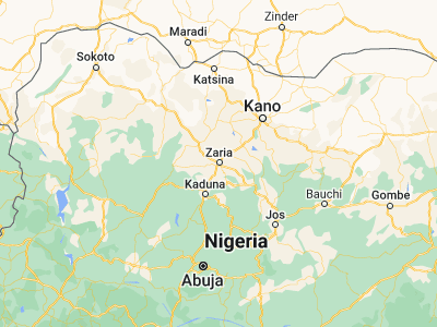 Map showing location of Zaria (11.11128, 7.7227)