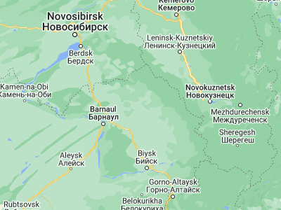 Map showing location of Zarinsk (53.7074, 84.9493)
