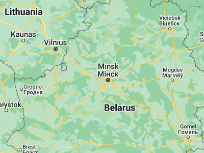 Map showing location of Zaslawye (54.0114, 27.2695)