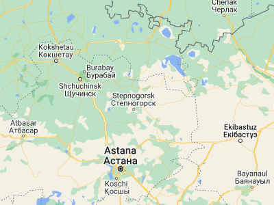Map showing location of Zavodskoy (52.4724, 72.01849)