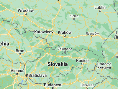 Map showing location of Zawoja (49.64396, 19.54227)