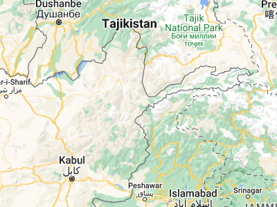 Map showing location of Zaybāk (36.52944, 71.34833)