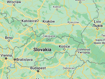 Map showing location of Ždiar (49.271, 20.26239)