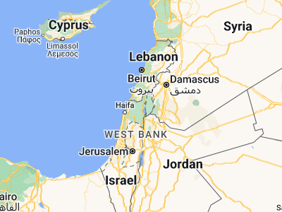 Map showing location of Safed (32.96564, 35.50049)