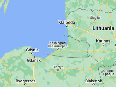 Map showing location of Zelenogradsk (54.95893, 20.47668)