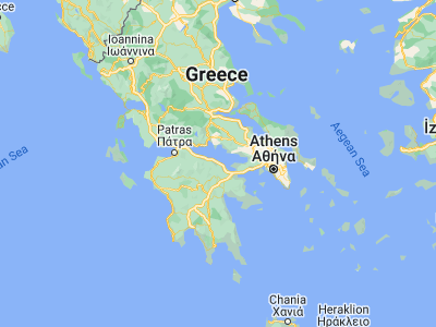 Map showing location of Zevgolatió (38.08333, 22.61667)