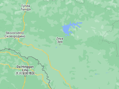 Map showing location of Zeya (53.73601, 127.257)