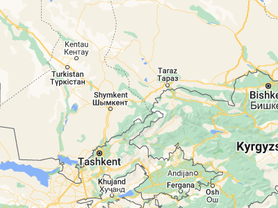 Map showing location of Zhabagly (42.43781, 70.47841)